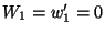 $W_1 = w^\prime_1 = 0$